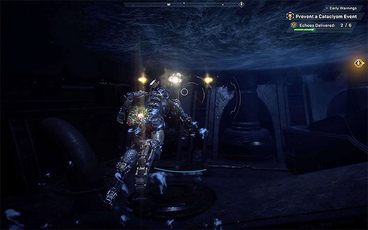 Po znalezieniu się w nowej dużej sali musisz rozpocząć od zlokalizowania 6 nowych ech i dostarczenia ich do centralnego urządzenia - Wczesne ostrzeżenia | Solucja do gry Anthem - Anthem - poradnik do gry