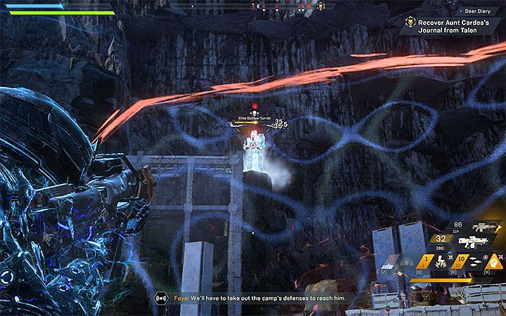 Twoim nadrzędnym zadaniem jest zniszczenie 5 wieżyczek obronnych (Elite Outlaw Turret) - Kochany pamiętniku | Solucja do gry Anthem - Anthem - poradnik do gry