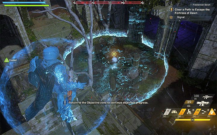 Po wygraniu pierwszej bitwy wyrusz w stronę dolnego dziedzińca Twierdzy Świtu - Freelancer Down | Solucja do gry Anthem - Anthem - poradnik do gry