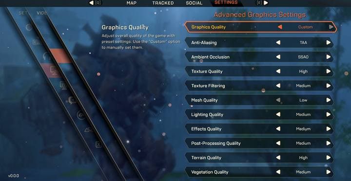 Przykładowe ustawienia graficzne dla 1070 przy rozdzielczości 1440p - Wymagania sprzętowe w Anthem - Anthem - poradnik do gry