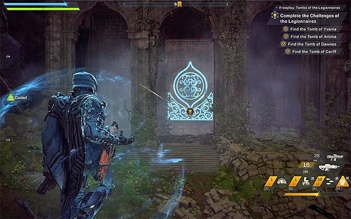 Na zbadanie każdego grobowca możesz zdecydować się dopiero po tym jak zaliczysz powiązaną z nim Próbę, czyli po tym jak zaliczysz wszystkie wyzwania z danej kategorii - Grobowce Legionistów | Solucja do gry Anthem - Anthem - poradnik do gry