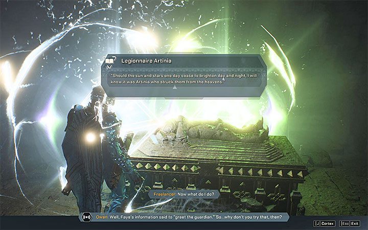 Wnętrze każdego grobowca wygląda tak samo - jest to interaktywny sarkofag, po otwarciu którego zdobędziesz losowy loot - Grobowce Legionistów | Solucja do gry Anthem - Anthem - poradnik do gry