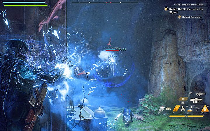 Musisz rozpocząć od pokonania oddziałów Dominionu, które pojawiły się w poprzedniej sali grobowca - Grobowiec generał Tarsis | Solucja do gry Anthem - Anthem - poradnik do gry