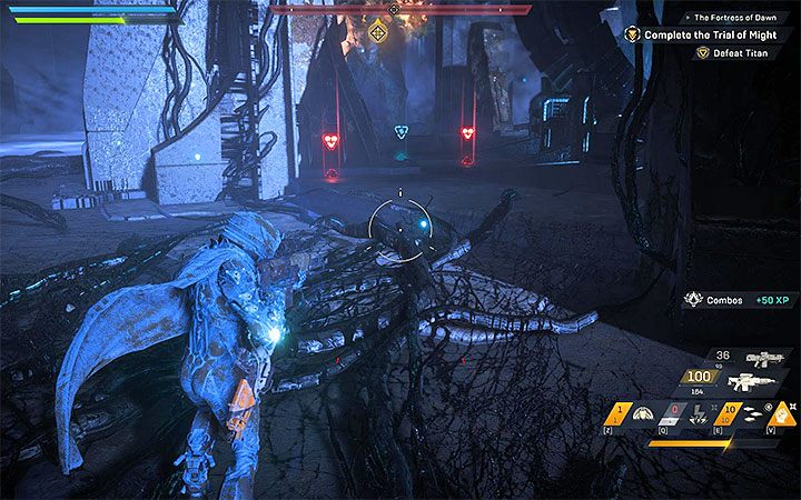 Jeżeli wyczerpiesz zapasy amunicji do jakiejś broni to przełącz się na inną lub zacznij częściej używać ofensywnych umiejętności, które są nielimitowane (nie licząc czasu odnowienia się) - Twierdza Świtu | Solucja do gry Anthem - Anthem - poradnik do gry