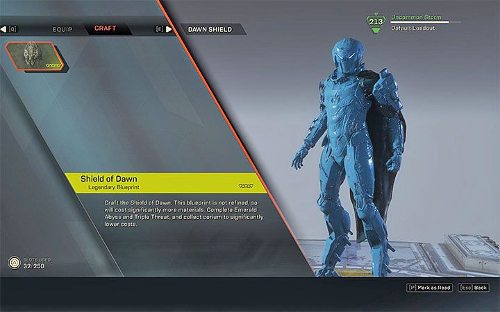 Po spełnieniu co najmniej minimalnych wymagań możesz spotkać sie z Faye i wyprodukować Tarczę Świtu w Kuźni - Wykucie Tarczy Świtu | Solucja do gry Anthem - Anthem - poradnik do gry