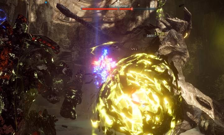 Kule pojawiają się znikąd i tylko poświata za plecami Javelina powie ci o nadchodzącym niebezpieczeństwie - Serce Furii (Heart of Rage) | Fortyfikacje w Anthem - Anthem - poradnik do gry