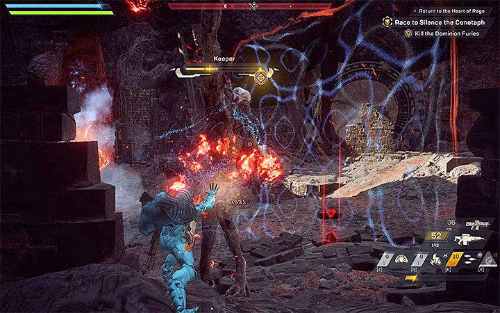 Dostarczenie ech rozpocznie nową bitwę, w której do pokonania są Furie Dominionu - Repairs and Inspiration; Return to the Heart of Rage | Solucja do gry Anthem - Anthem - poradnik do gry