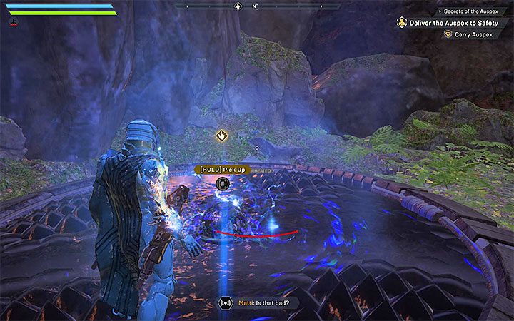 Po dostarczeniu wszystkich ech zaczekaj aż pojawi się artefakt Auspex i podnieś go - Arkaniści - Misje poboczne w Anthem - Anthem - poradnik do gry