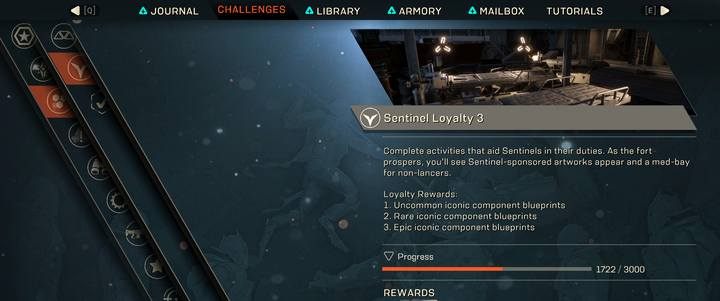 Aktualny poziom Lojalności możesz sprawdzić w Dzienniku - Rodzaje wyzwań i nagrody za ich zaliczanie w Anthem - Anthem - poradnik do gry