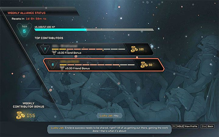 Każdy gracz ma utworzony oddzielny Sojusz i początkowo jest jedynym jego członkiem - Czym są Sojusze i jak awansować na ich wyższe poziomy w Anthem? - Anthem - poradnik do gry