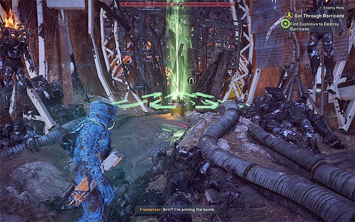 Rozpocznij przenoszenie materiałów wybuchowych (jest to ciężki obiekt, a więc nie możesz chwilowo latać) - Gwardziści - Sentinels - Misje poboczne w Anthem - Anthem - poradnik do gry