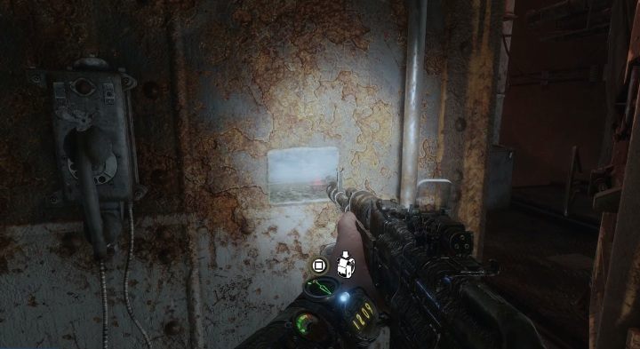 Lokalizacja: Na górze, koło telefonu wisi pocztówka - Metro Exodus: Morze Kaspijskie - Dzienniki i pocztówki, mapa, lista wszystkich - Metro Exodus - poradnik do gry