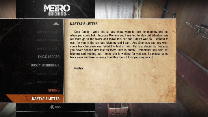 Przykład odnalezionego dziennika w świecie Metro Exodus. - Metro Exodus: Wszystkie dzienniki i pocztówki - lista - Metro Exodus - poradnik do gry