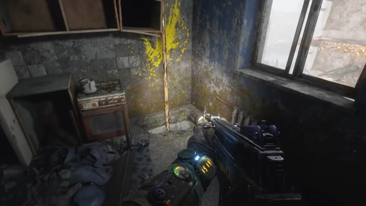 Wyjdź na zewnątrz, a następnie przejdź rusztowaniami dalej - Metro Exodus Sams Story: Poszukiwanie Kapitana i wrogi Snajper - solucja - Metro Exodus - poradnik do gry