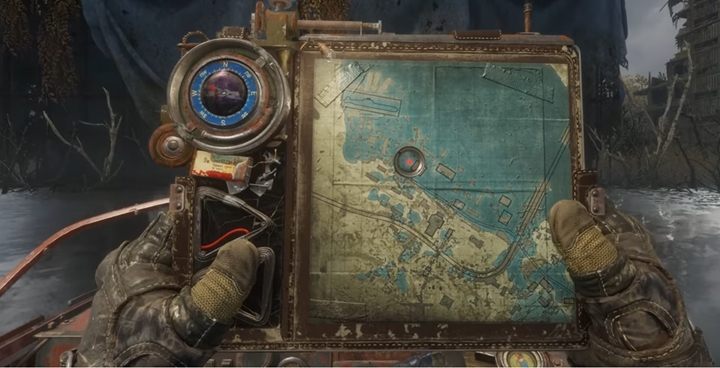 Wpłyń do zniszczonego domu i zatrzymaj się łodzią przy czerwonej chorągiewce - Metro Exodus Sams Story: Tajne skrytki Nocnych Łowców (Night Hunters Stashes) - Metro Exodus - poradnik do gry