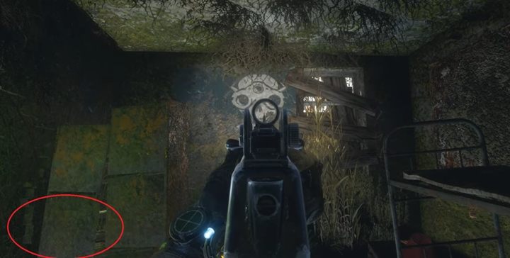 W pomieszczeniu z czachą znajdziesz stolik - przeczołgaj się pod nim na drugą stronę - Metro Exodus Sams Story: Tajne skrytki Nocnych Łowców (Night Hunters Stashes) - Metro Exodus - poradnik do gry