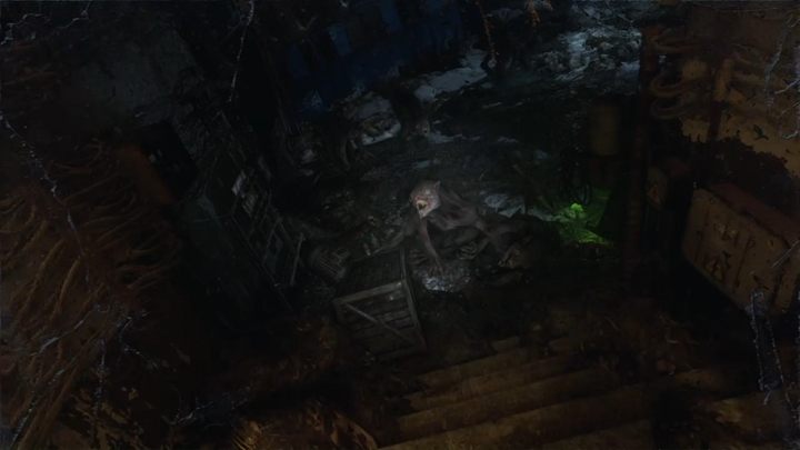 Wejdź teraz do pozostałości po niebieskim wagonie i idź nim dalej - Metro Exodus: Wizyta w kanałach, Moskwa - solucja - Metro Exodus - poradnik do gry