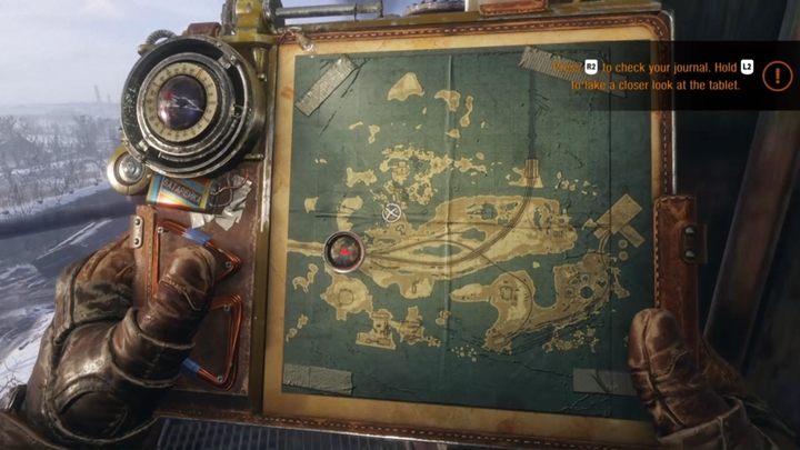 Po wstawce i przemówieniach, podejdź do mapy i zabierz ją - Metro Exodus: Pierwsze kroki w nowej lokacji, Wołga - solucja - Metro Exodus - poradnik do gry
