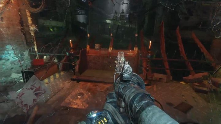 Przed ostatecznym opuszczeniem hangaru, możesz jeszcze odpłacić się wielkiej rybie za jej próby uśmiercenia cię - Metro Exodus: Hangar z wielką rybą, Wołga - solucja - Metro Exodus - poradnik do gry