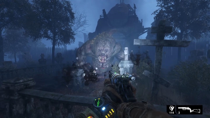 Na cmentarzu natkniesz się na zmutowanego niedźwiedzia, którego miałeś okazję już wcześniej zobaczyć - Metro Exodus: Obozowisko bandytów i cmentarz, Tajga - solucja - Metro Exodus - poradnik do gry
