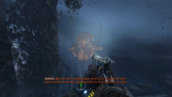 Płyń łodzią przed siebie, aż dotrzesz do kilku figur przedstawiających ludzi - wysiądź wtedy na brzeg i idź przed siebie - Metro Exodus: Kradzież łodzi i wizyta u Admirała, Tajga - solucja - Metro Exodus - poradnik do gry