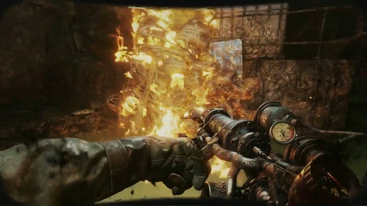 W końcu dotrzesz do kolejnego podtopionego tunelu, wejdź do wody i przejdź dalej - Metro Exodus Two Colonels: Wędrówka w tunelach z miotaczem płomieni - solucja - Metro Exodus - poradnik do gry