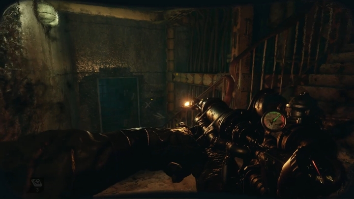 Po pewnym czasie dotrzesz do przełącznika zasilania, użyj go, a po chwili zjawią się mutanty - Metro Exodus Two Colonels: Wędrówka po mapę i ślepe bestie - solucja - Metro Exodus - poradnik do gry