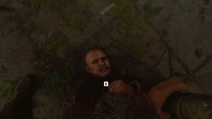 Przejdź wąskim przejściem, a zjawią się miejscowi i czeka cię długa sekwencja szarpaniny - Metro Exodus Sams Story: Prolog i pierwsze spotkanie z Kapitanem - solucja - Metro Exodus - poradnik do gry