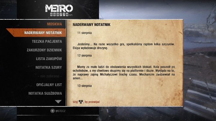 4 - Metro Exodus: Moskwa - Dzienniki i pocztówki, lista wszystkich - Metro Exodus - poradnik do gry