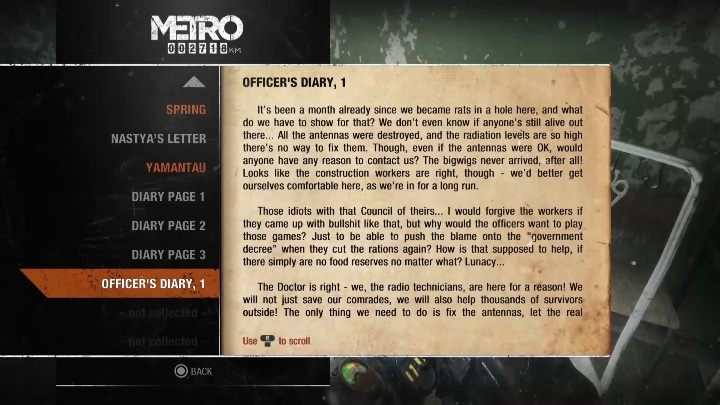 8 - Metro Exodus: Wiosna i Jamantau - Dzienniki i pocztówki, lista wszystkich - Metro Exodus - poradnik do gry