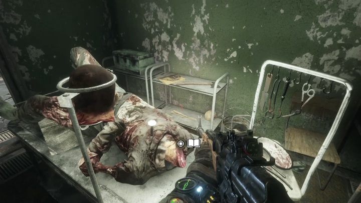 Lokalizacja: Koło stołu, na którym leżą kawałki ciała człowieka znajduje się szafka - Metro Exodus: Wiosna i Jamantau - Dzienniki i pocztówki, lista wszystkich - Metro Exodus - poradnik do gry