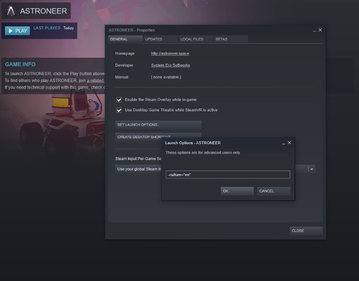 Aby zmienić język, musisz wprowadzić odpowiednią komendę w opcjach uruchamiania gry - Jak zmienić język gry w Astroneer? - Astroneer - poradnik do gry