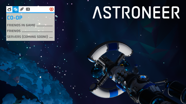 W menu gry znajdziesz zakładkę z trybem kooperacji, ale widoczne tam przyciski są obecnie niedostępne. - Jak grać w trybie multiplayer w Astroneer? - Astroneer - poradnik do gry
