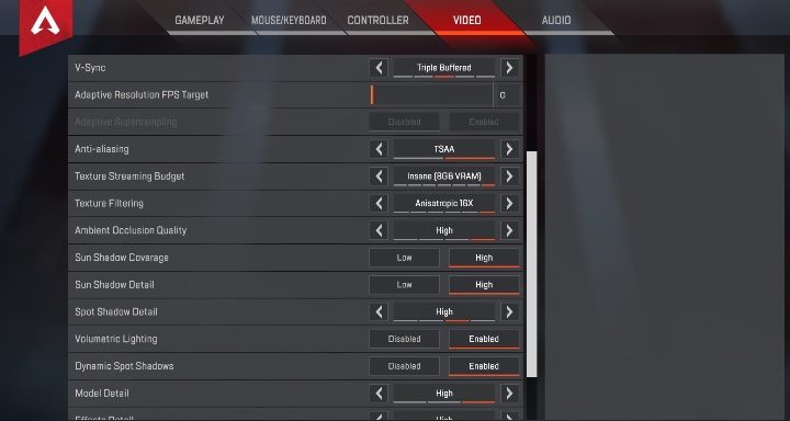 Poza podstawowymi ustawieniami graficzny, w grze Apex Legends Gracz ma możliwość modyfikowania zaawansowanych opcji graficznych - Wymagania sprzętowe Apex Legends - Apex Legends - poradnik do gry