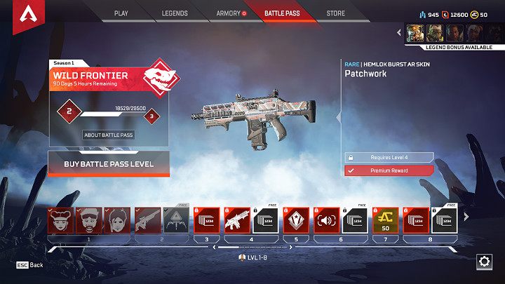 Nagrody sezonowe w grze Apex Legends zostały podzielone na 100 poziomów - Nagrody sezonowe, skórki i punkty sezonowe w Apex Legends - Apex Legends - poradnik do gry