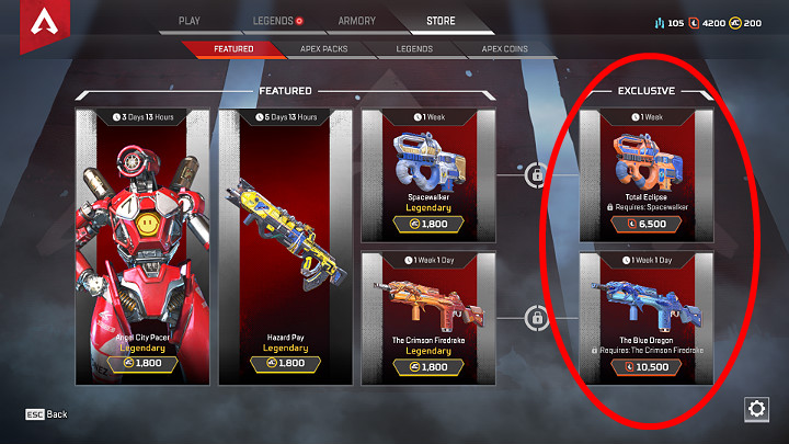 Kolejną walutą w grze Apex Legends są specjalne Tokeny za które możesz odblokować dodatkowych Bohaterów lub specjalne, dodatkowe skórki do broni - Crafting i materiał rzemieślniczy - Mikrotransakcje - Apex Legends - poradnik do gry