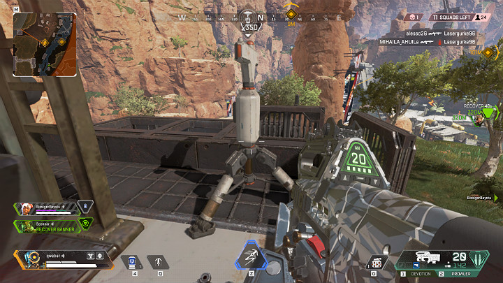 Pathfinder jako jedyny ma możliwość skanowania specjalnych sygnalizatorów rozpoznawczych, które zdradzą całej drużynie następną pozycję pierścienia - Pathfinder - postacie w Apex Legends - Apex Legends - poradnik do gry