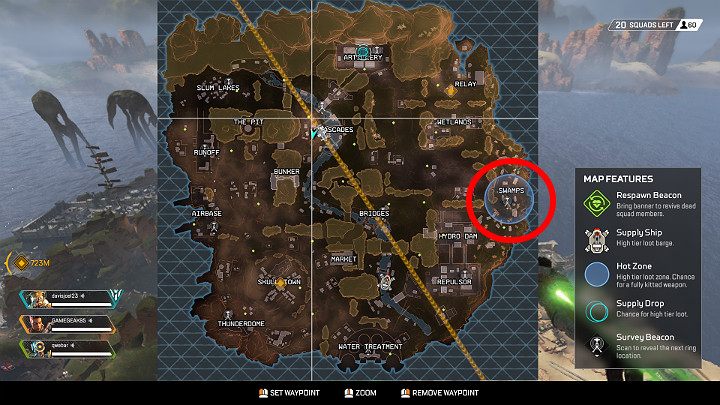 Strefa Hot Zone pojawia się na samym początku rozgrywki, zanim zacznie się proces lądowania - Najlepsze miejsca do lądowania w Apex Legends - Apex Legends - poradnik do gry