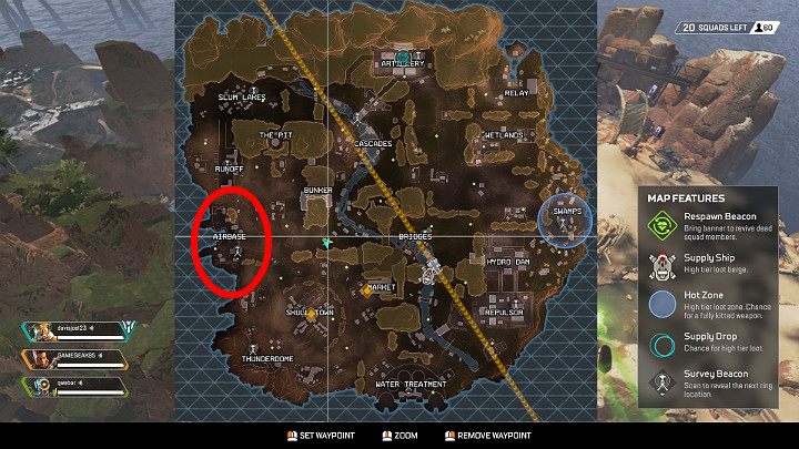 Airbase znajduje się na samym skraju mapy przez co nie ląduje tam dużo Graczy - Najlepsze miejsca do lądowania w Apex Legends - Apex Legends - poradnik do gry