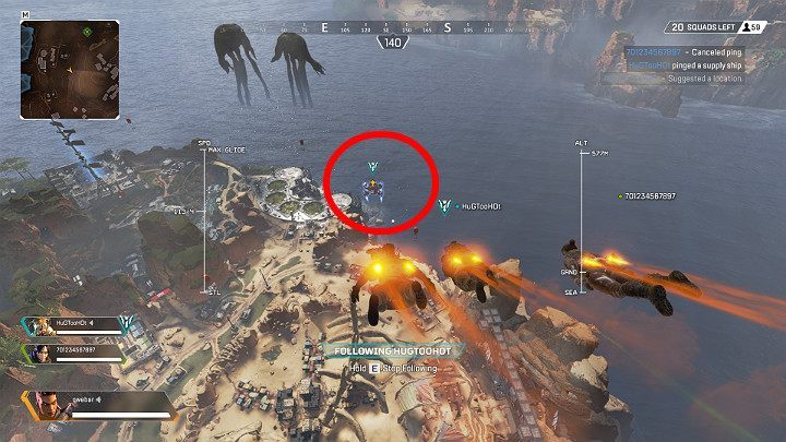 1) Zainteresuj się statkiem z wyposażeniem (Supply Ship), który pojawia się na początku każdego meczu - Trofea i osiągnięcia w Apex Legends - Apex Legends - poradnik do gry