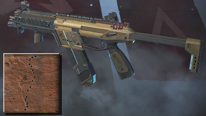 Powyższy obrazek przedstawia rozrzut pocisków dla R-99 ze średniego dystansu - SMG w Apex Legends - Apex Legends - poradnik do gry