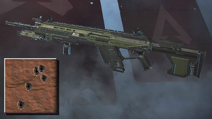 Powyższy obrazek przedstawia rozrzut pocisków dla karabinu snajperskiego Longbow DMR - Broń snajperska w Apex Legends - Apex Legends - poradnik do gry