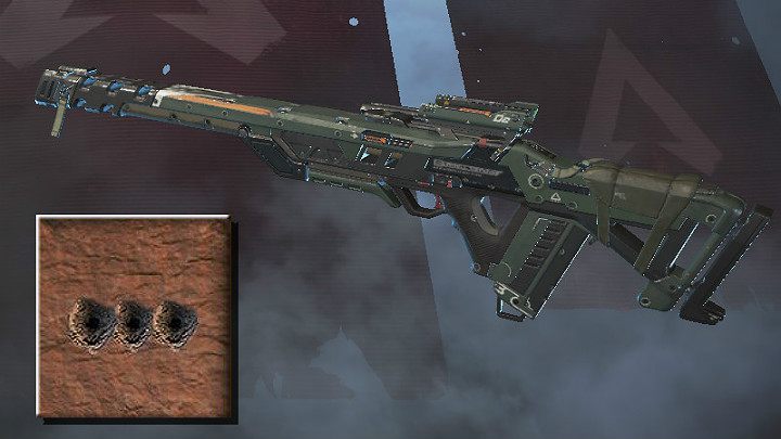 Powyższy obrazek przedstawia rozrzut pocisków dla broni Triple Take - Broń snajperska w Apex Legends - Apex Legends - poradnik do gry