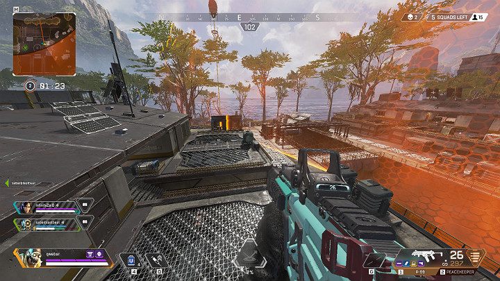 Co bardzo istotne, w trakcie lotu możesz wykonywać wszelkie czynności więc nic nie stoi na przeszkodzie, abyś kontynuował ostrzał przeciwnika z powietrza - Octane - postacie w Apex Legends - Apex Legends - poradnik do gry