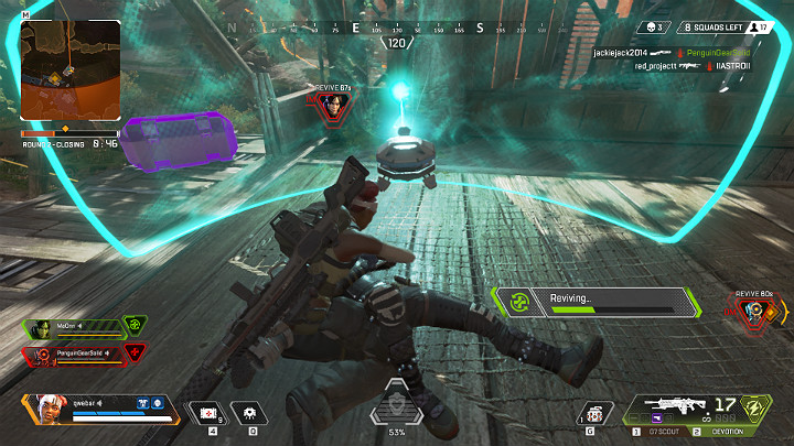 Zdolność pasywna Lifeline sprawia, że możesz szybciej opatrywać powalonych współtowarzyszy i korzystasz przy tym ze specjalnej tarczy ochronnej - Lifeline - postacie w Apex Legends - Apex Legends - poradnik do gry