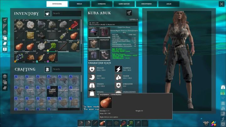 Warto mieć ze sobą bukłaki z wodą - jeśli zdecydujesz się skonsumować dużą ilość pokarmu, będziesz przynajmniej mieć wystarczająco wody, by postać nie zginęła z pragnienia. - Żywność - witaminy i skutki przejedzenia w Atlas - Atlas - poradnik do gry