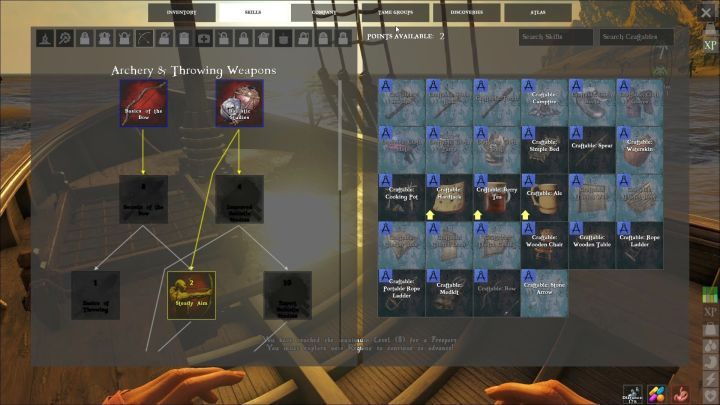 Ekran przedstawiający umiejętności postaci. - Rozwój postaci w Atlas - Atlas - poradnik do gry