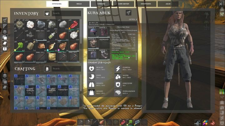 Ekran przedstawiający statystyki postaci. - Statystyka i umiejętności postaci w Atlas - Atlas - poradnik do gry