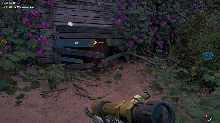 Po zlikwidowaniu bandytów musisz wejść do budynku w celu zlokalizowania siedliska Rosomaka (Wolverine) - Niech Płoną | Ukryte skarby w Far Cry New Dawn - Far Cry New Dawn - poradnik do gry