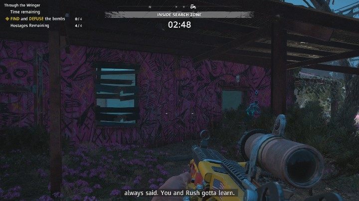 Twoim kolejnym zadaniem będzie rozbrojenie czterech bomb - są one rozsiane na terenie lokacji, a na ich rozbrojenie otrzymasz 3 minuty - Przez wyżymaczkę | Solucja Far Cry New Dawn - Far Cry New Dawn - poradnik do gry